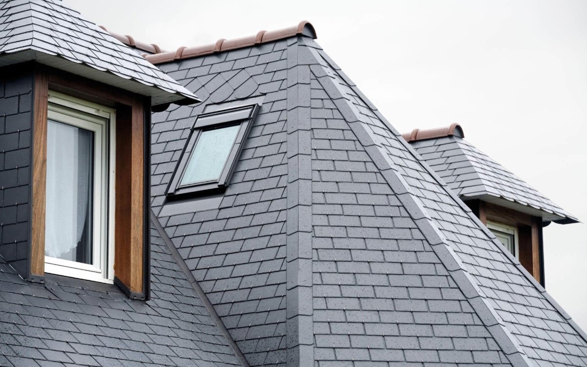 A pitched roof requires less care. 