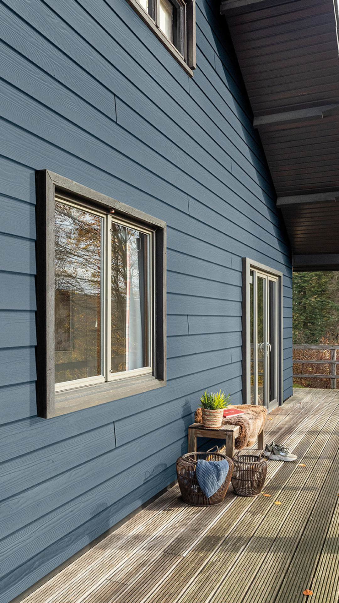 Photo représentant façade bleu en cedral click