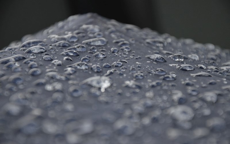 rain drops on a grey roof