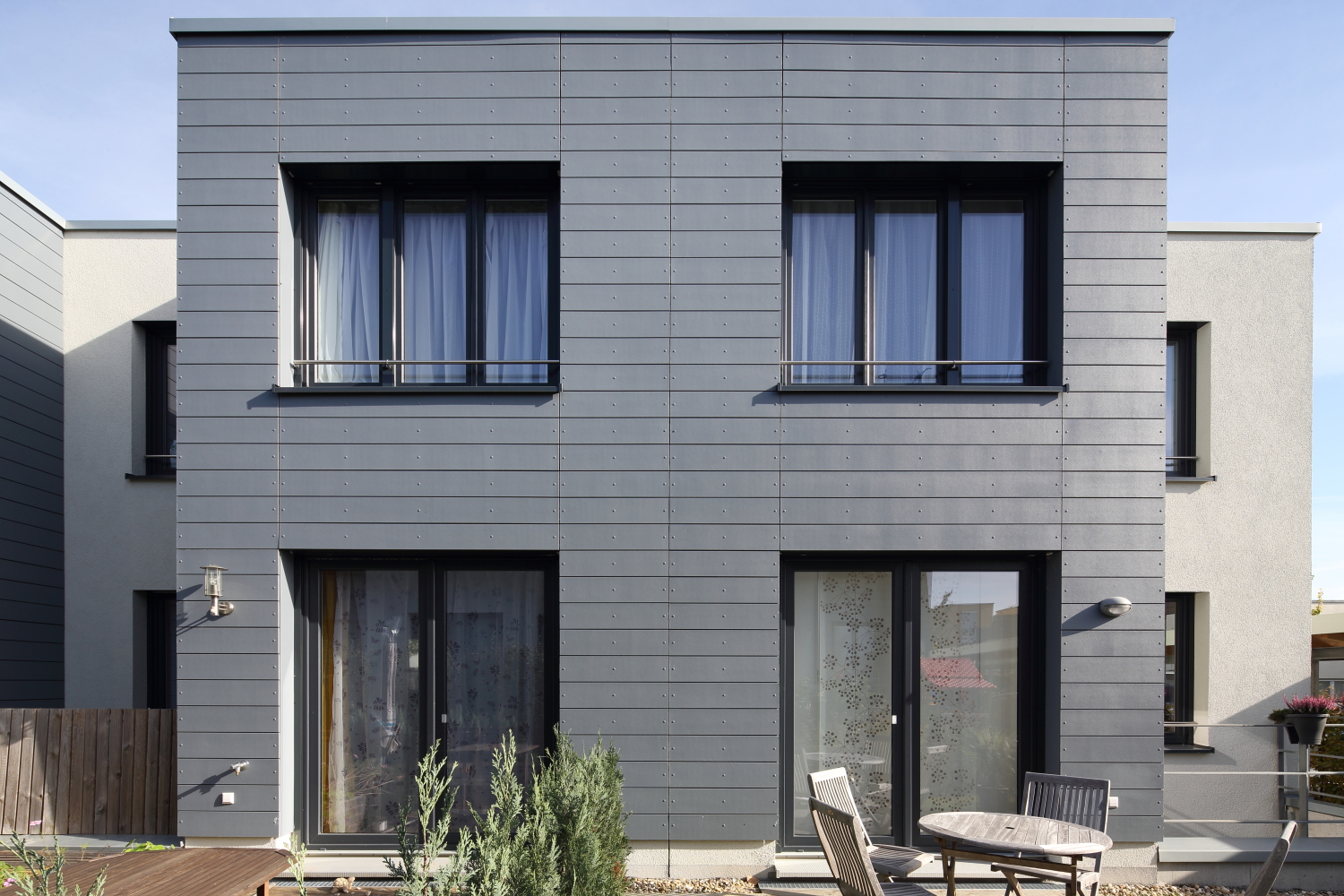 Modern house look with facade cladding