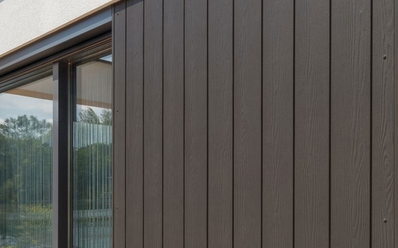 dark brown exterior cladding