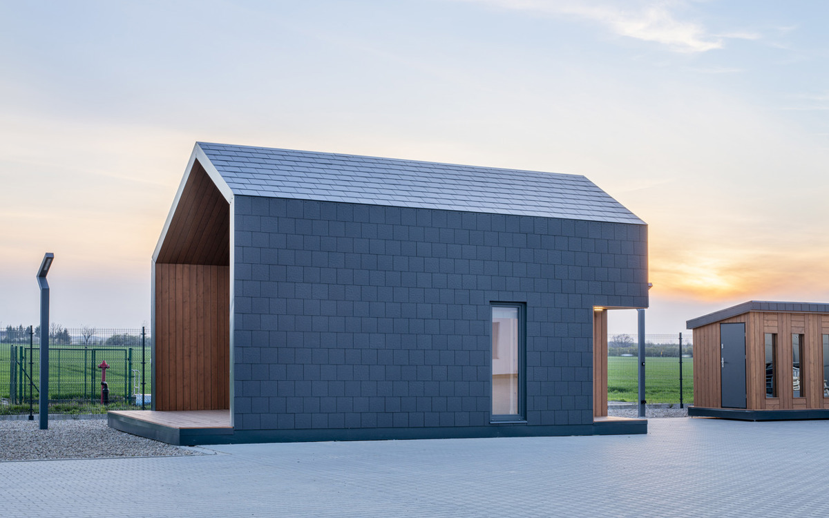 dom modułowy  ABZ Modular Wooden Homes z płytką Cedral