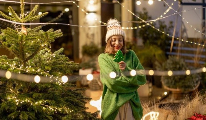 Creëer een magische kerst buiten op het terras