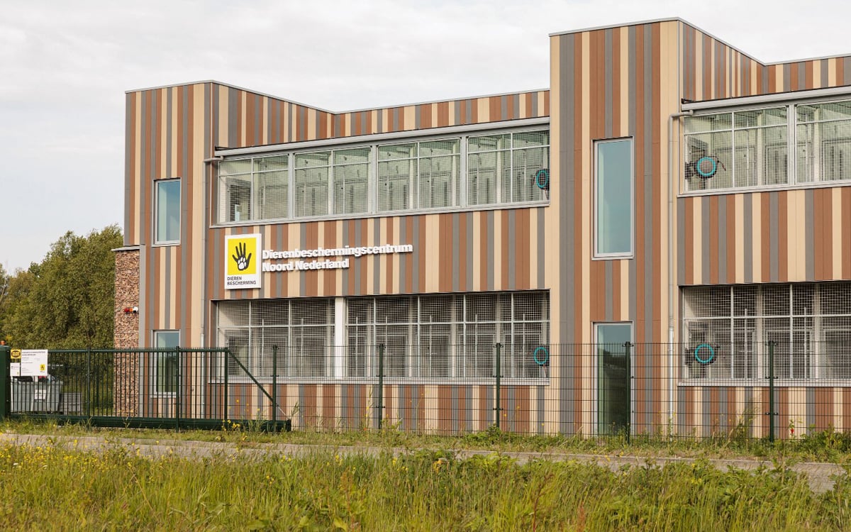 Markante kleurencombinatie van Cedral sidings geeft nieuw dierenasiel levendige look