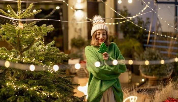 Creëer een magische kerst buiten op het terras