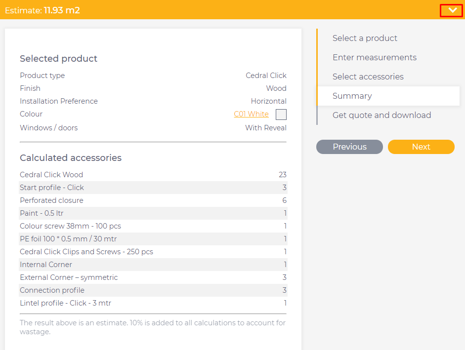 Cedral Sidings Calculator