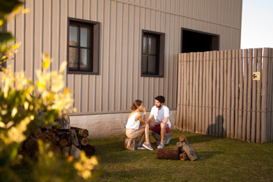 La casa de la laguna Siding Cedral natural