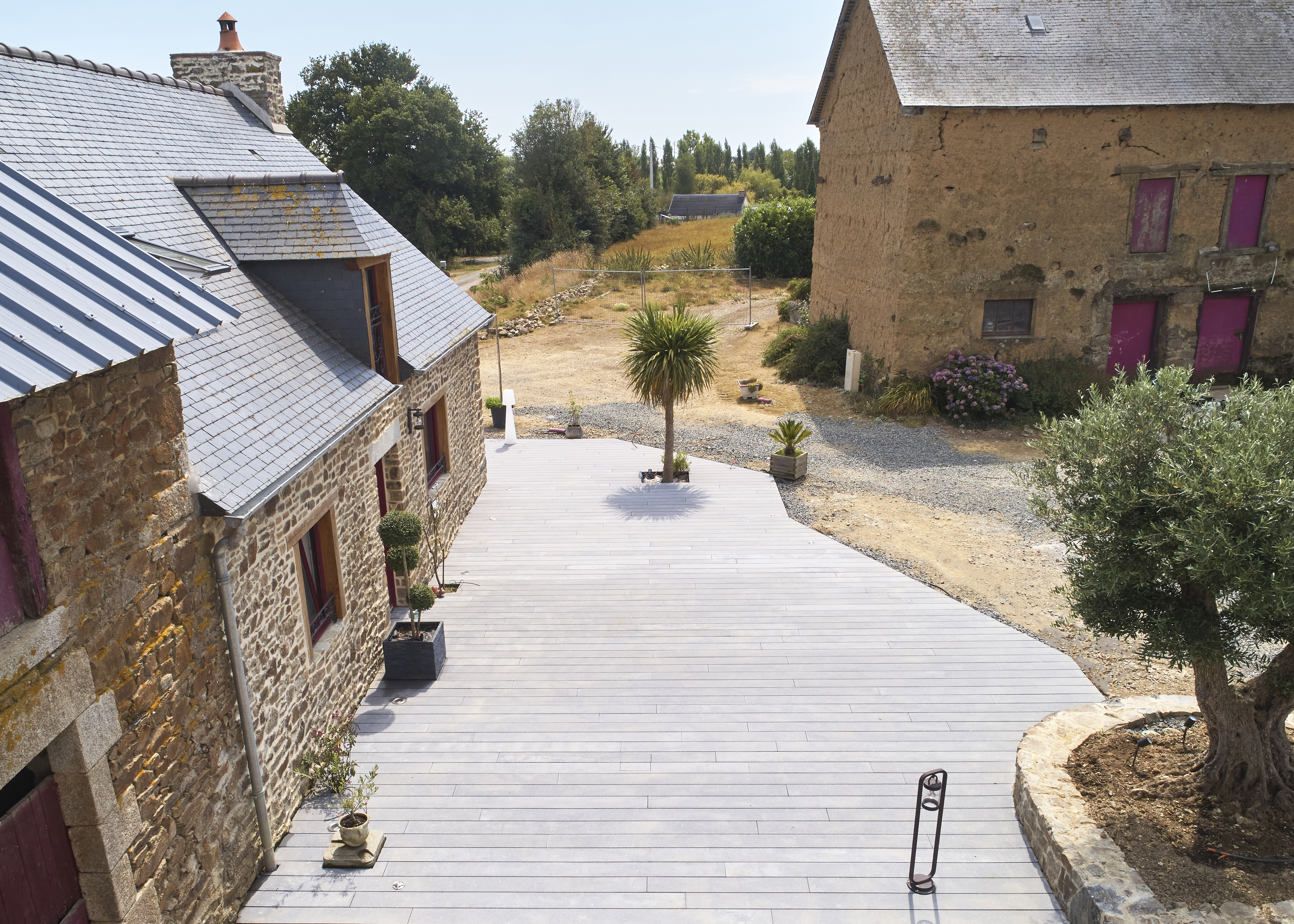 Terrassendielen Holz grau